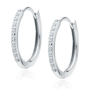 Dámské stříbrné náušnice Rings Crystal